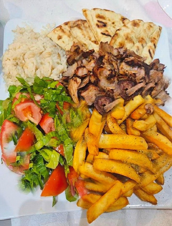traditional gyros portion chicken or pork